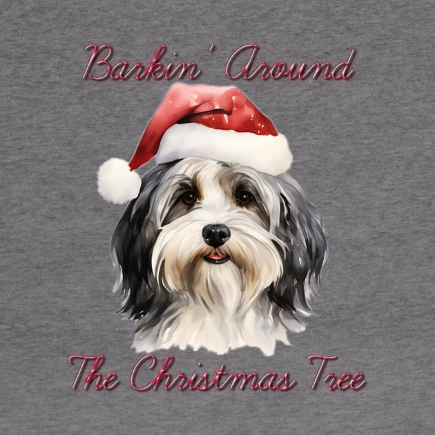 Christmas Havanese Dog in Santa Hat by Pawsitive Curios